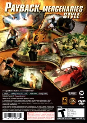 Mercenaries 2 - World in Flames box cover back